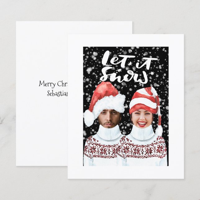 BUDGET Photo Personalized Christmas Let It Snow (Front/Back)