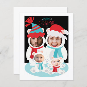 BUDGET Photo Personalized Christmas Polar Bears