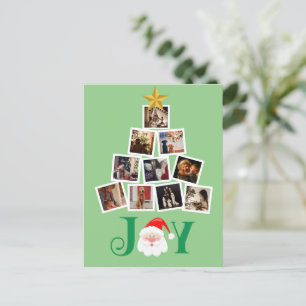 Budget Photo Personalized Joy Christmas Postcard