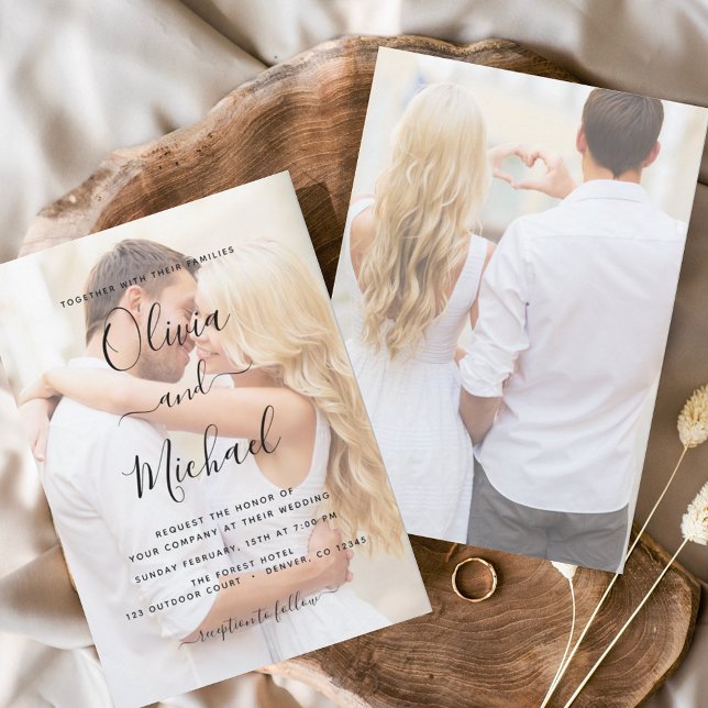 Budget Photo Picture Wedding Invitations Flyer (Creator Uploaded)