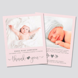Budget Photo Pink Baby Girl Birth Announcement