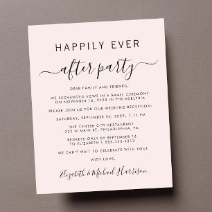 Budget Photo Pink Wedding Reception Invitation