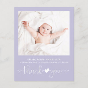 Budget Photo Purple Baby Girl Birth Announcement