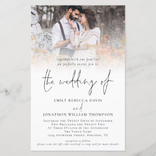 Budget Photo QR Code Script Formal Wedding Invite