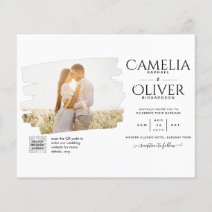 BUDGET PHOTO QR CODE Wedding Invite RSVP Details Flyer