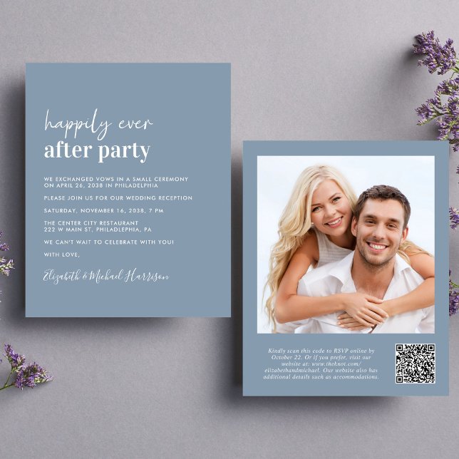 Budget Photo QR Code Wedding Reception Invitation (Creator Uploaded)