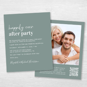 Budget Photo QR Code Wedding Reception Invitation
