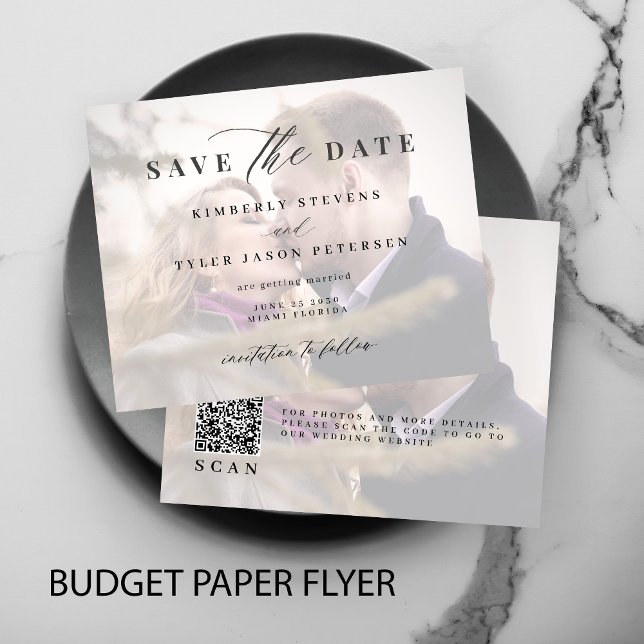 Budget photo QR CODE wedding save the date Flyer (Creator Uploaded)