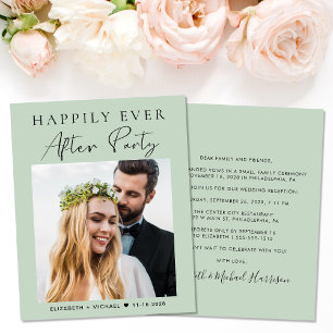 Budget Photo Sage Wedding Reception Invitation