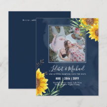 BUDGET Photo Save Date or Wedding Invite Sunflower