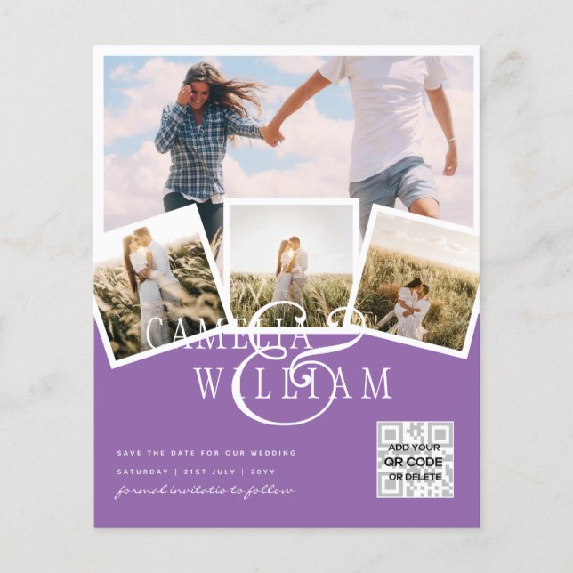 BUDGET PHOTO Save Dates INVITES - Mixed Colours Flyer (Front)