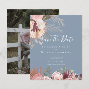 BUDGET PHOTO SAVE DATES - Pampas Grass Burgundy