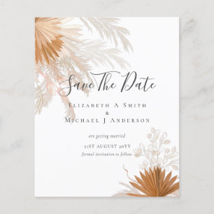 BUDGET Photo Save Dates PAMPAS Grass Terracotta Flyer