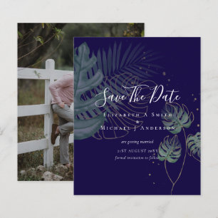 BUDGET Photo SAVE DATES Topical Leaves Gold
