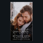 Budget Photo Save the Date Magnets<br><div class="desc">Who says you can't have gorgeous Save the Dates while on a budget? These affordable and elegant, photo Save the Date magnets are just $.42 each! The simple, neutral, black and white design features a modern, handwritten calligraphy script in white and one of your engagement photos. This design works best...</div>