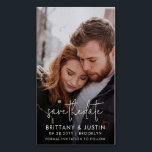 Budget Photo Save the Date Magnets<br><div class="desc">Who says you can't have gorgeous Save the Dates while on a budget? These affordable and elegant, photo Save the Date magnets are just $.42 each! The simple, neutral, black and white design features a modern, handwritten calligraphy script in white and one of your engagement photos. This design works best...</div>