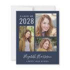 Budget Photo Script Blue Graduation Party Invite