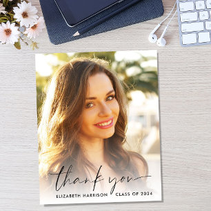 Budget Photo Script Graduation Thank You Card