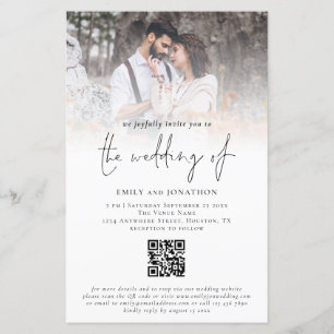 Budget Photo Script QR Code Wedding Invitation
