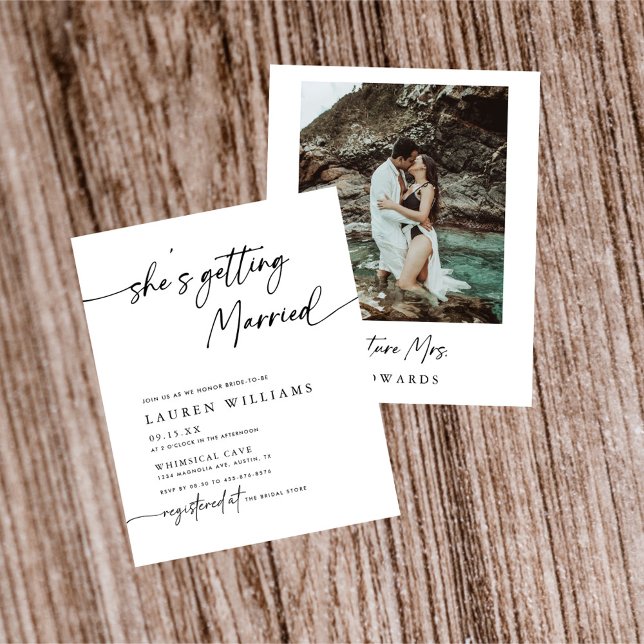 Budget Photo She's Getting Married Bridal Shower Flyer (Creator Uploaded)