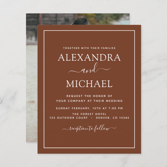 Budget Photo Terracotta Boho Wedding Simple (Front/Back)