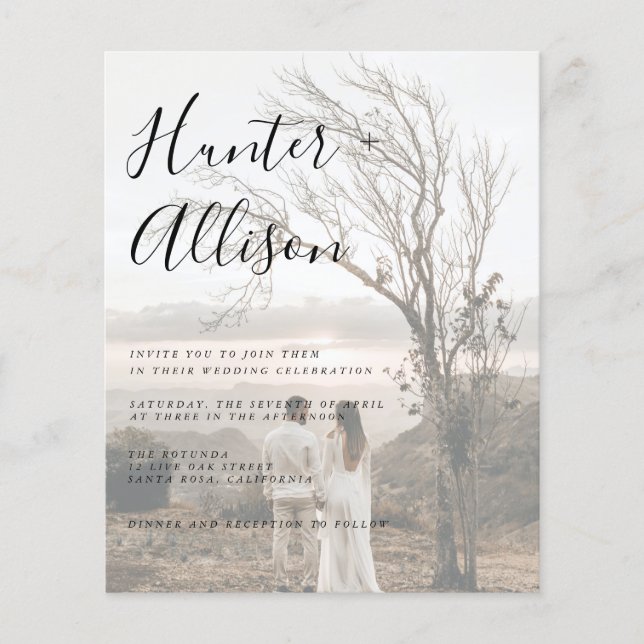 Budget Photo Wedding Invitation Flyer (Front)
