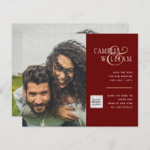 Budget Photo Wedding Invitation Save Date QR Code 