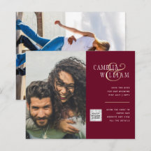 BUDGET Photo Wedding Invitation Save Date QR Code