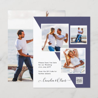Budget Photo Wedding Invitation Save Date QR Code