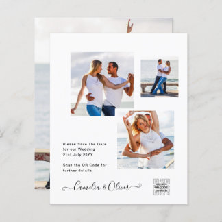Budget Photo Wedding Invitation Save Date QR Code 
