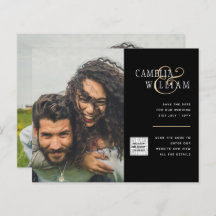 Budget Photo Wedding Invitation Save Date QR Code 