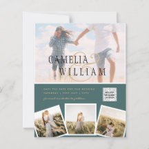 BUDGET Photo Wedding Invitation Save Date QR Code