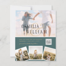 BUDGET Photo Wedding Invitation Save Date QR Code