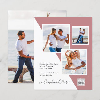 Budget Photo Wedding Invitation Save Date QR Code