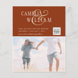 BUDGET Photo Wedding Invitation Save Date QR Code Flyer