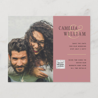 Budget Photo Wedding Invitation Save Date QR Code Flyer