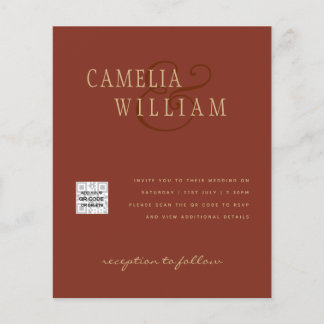 Budget Photo Wedding Invitation Save Date QR Code Flyer