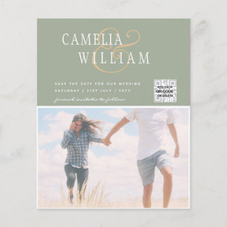 BUDGET Photo Wedding Invitation Save Date QR Code Flyer