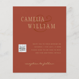 Budget Photo Wedding Invitation Save Date QR Code Flyer