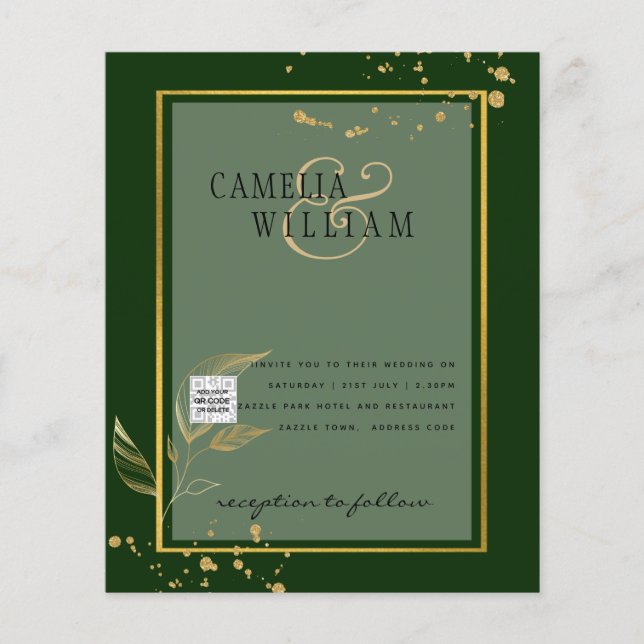 BUDGET Photo Wedding Invitation Save the Date Flyer (Front)