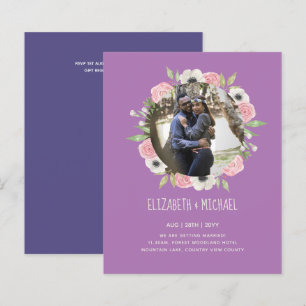BUDGET PHOTO WEDDING INVITES - Floral Wreath