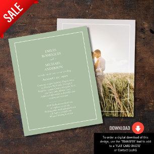 BUDGET Photo Wedding Monochrome Sage Green Flyer