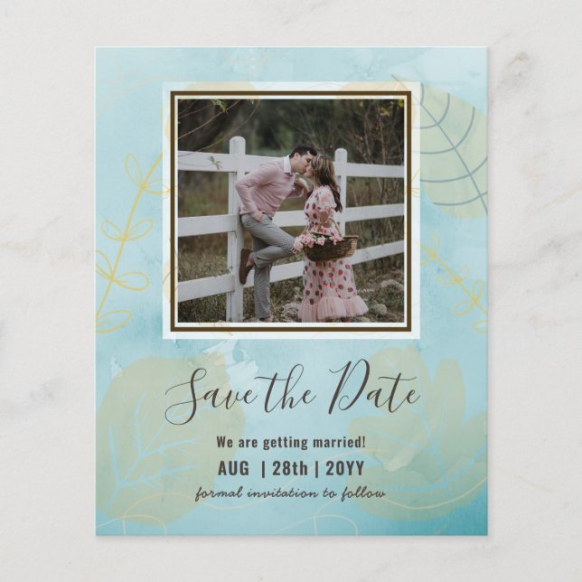 BUDGET PHOTO WEDDING SAVE DATES - Boho Abstract (Front)