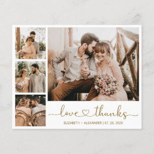 Budget Photo Wedding Thank You Heart Script Card