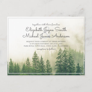 Budget Pine Trees Mariage Invitations Forêt