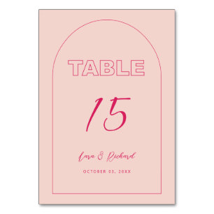 Budget Pink Arch Modern Bold Type Text Table Number