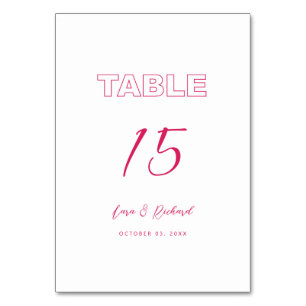 Budget Pink Arch Modern Bold Type Text Table Number