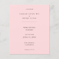 Budget Pink B Minimalist Mod 2V2 Save the Date