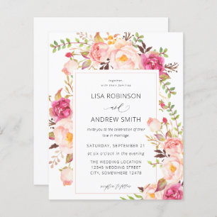 Budget Pink Blooming Blush Floral Wedding V3