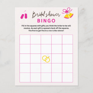 Budget Pink Bridal Shower Bingo Wedding Game Cards